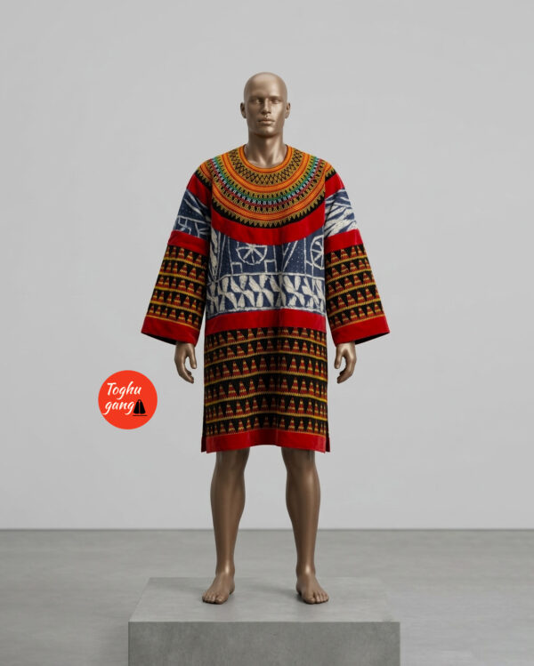 Authentic Premium Unisex Cameroon Toghu Ndanwi Tunic | Traditional Ndop Cultural Luxury Attire