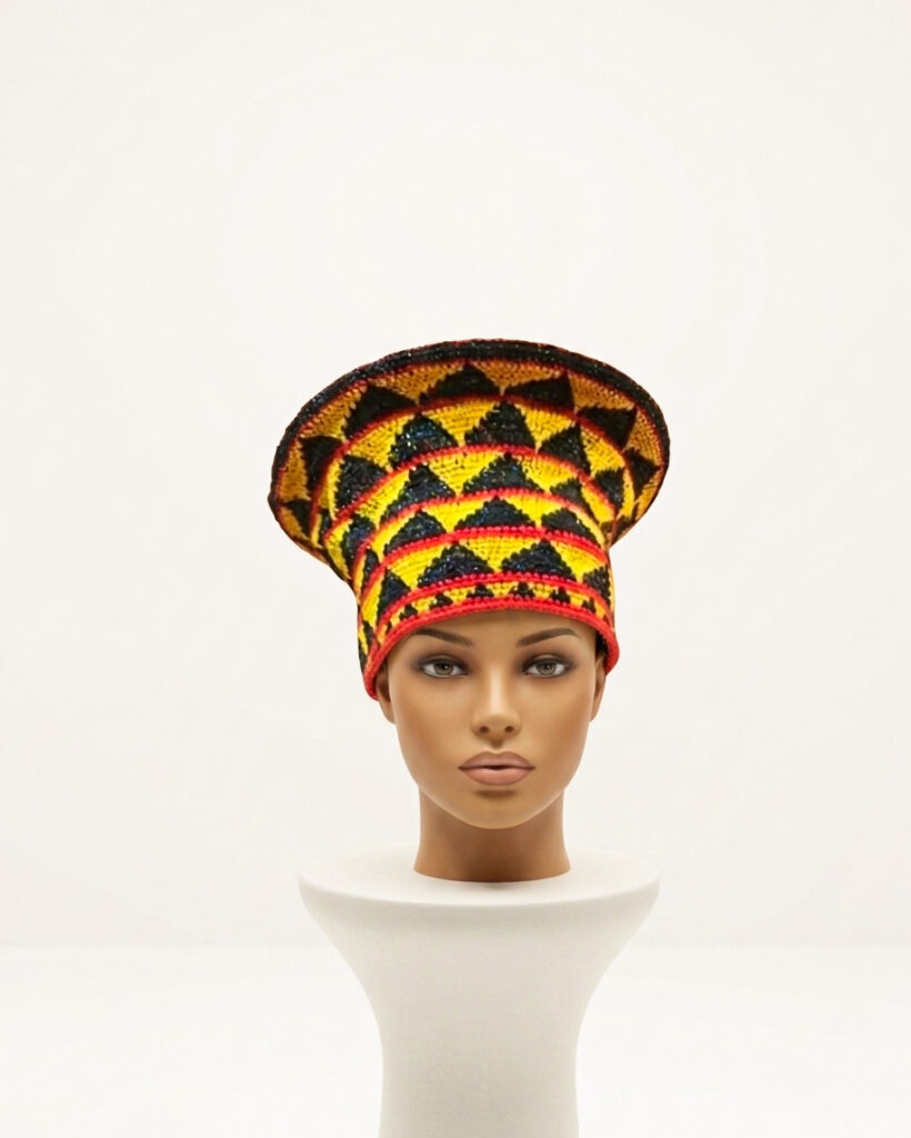 Premium Handcrafted Toghu Zulu Style Hat – Colorful African Isicholo Crown